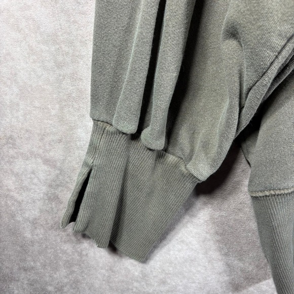 Free People We The Free Camden Distressed Oversized Sweatshirt Women Large Green - Picture 4 of 11